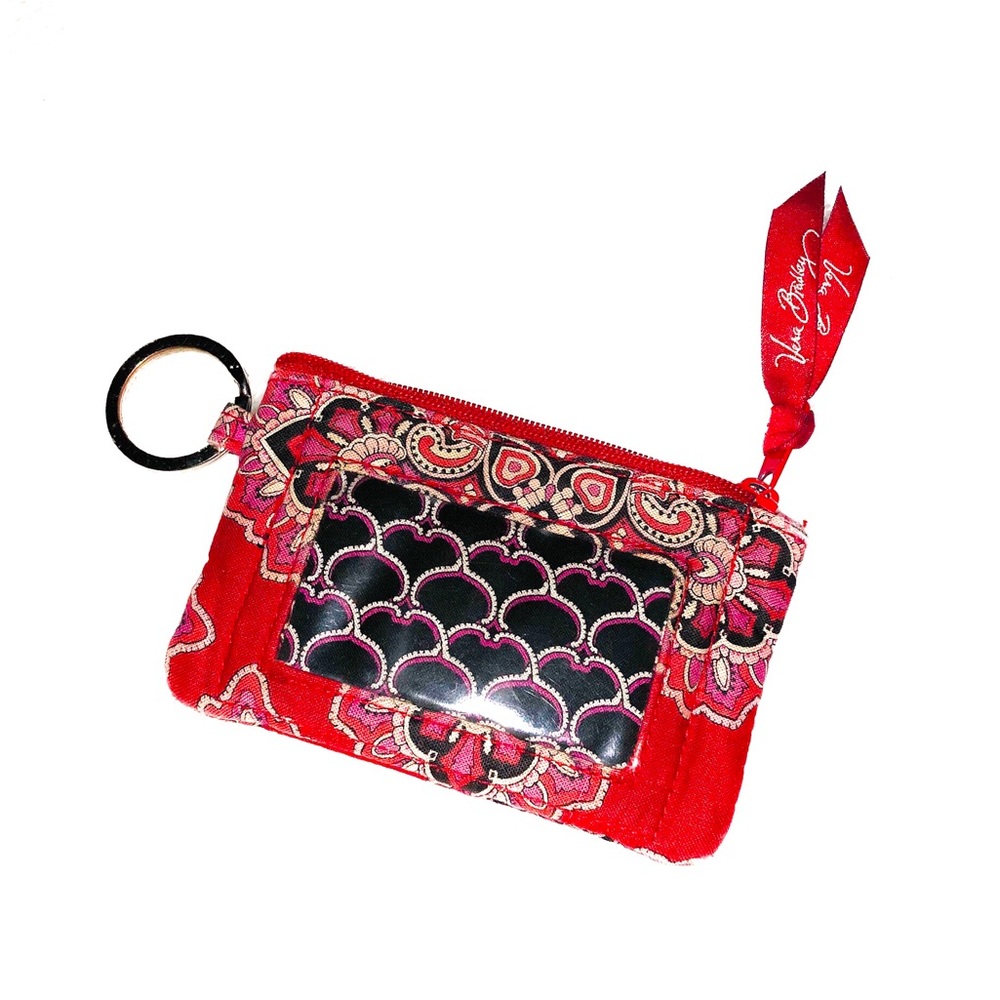Vera Bradley Red & Black Paisley Card/ID Holder